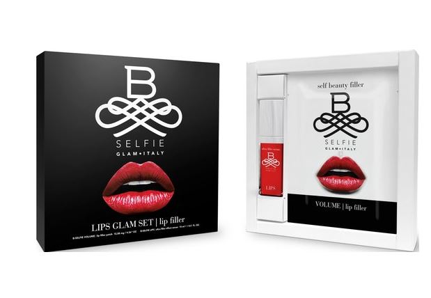B-Selfie Lips Glam Set - 4 Lip Filler Hyaluronic Microneedle Patches & Lip Serum